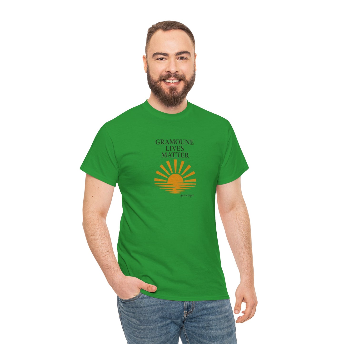 T-shirt "Gramoune", Soleil, Île de La Réunion, Confort Coton, Sobre, Elégant, Souvenir Unique, Cadeau, Unisexe, Esprit Voyageur