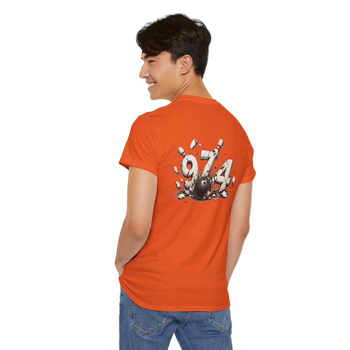 T-shirt " 974 Bowling", Destination Île de La Réunion, Confort Coton, Sobre, Elégant, Souvenir Unique, Vêtement Adulte, Unisexe, Esprit Voyageur