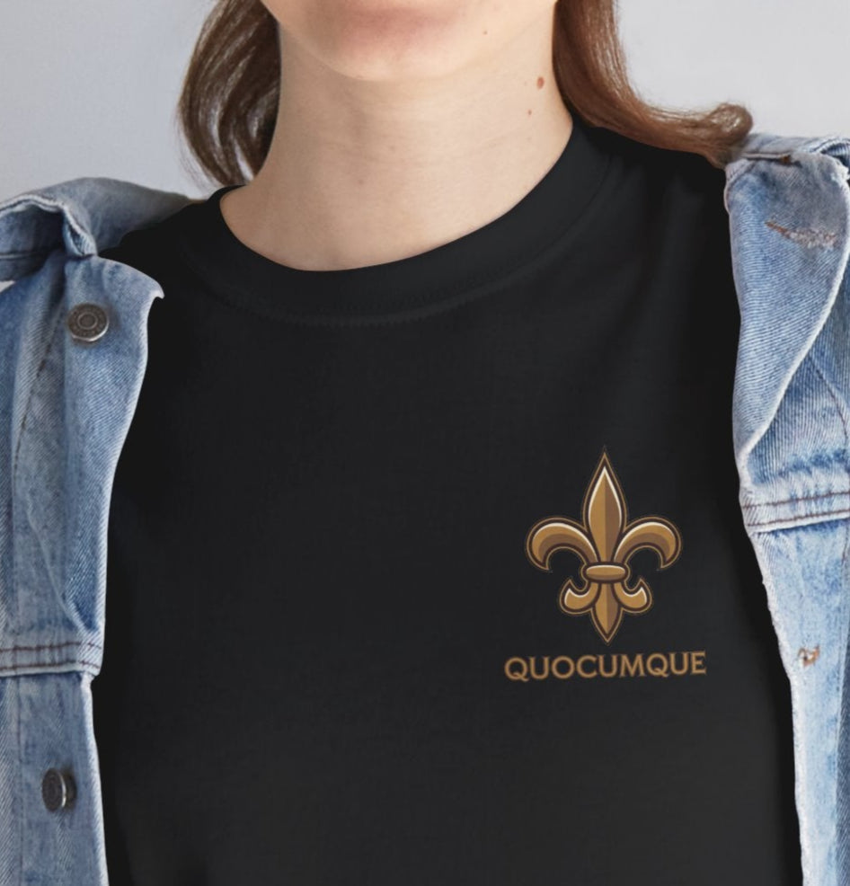 T-Shirt Quocumque, "Fleur de Lys" , Elégant, Homme, Femme, Adulte, Sobre, Confort Coton, Usage Quotidien, Unisexe, Vêtement Royal, Toute Saison, Plage, Ville
