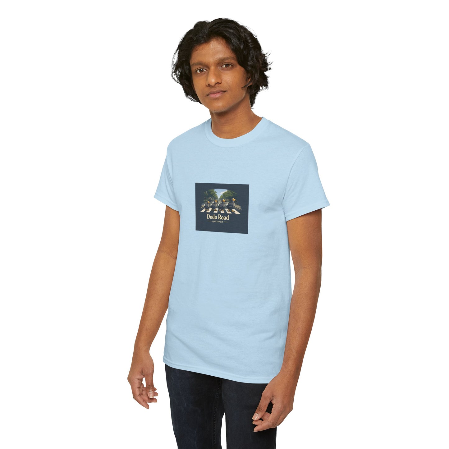 T-shirt "Dodo Road", Île de La Réunion", Confort Coton, Sobre, Elégant, Souvenir Unique, Cadeau, Unisexe, Esprit Voyageur