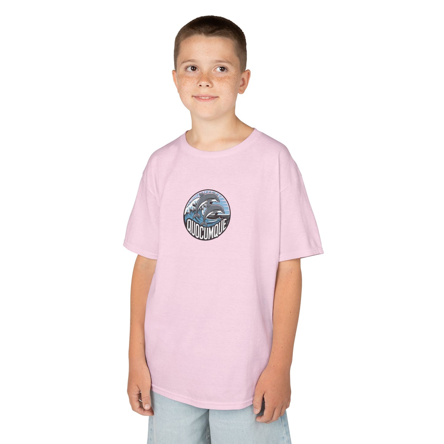 T-shirt Quocumque, Dauphin, Mammifère Marin, Douceur Coton, Pour les enfants de 5-6 ans( Taille XS), Pour les 7-8 ans( taille S), Pour les 9-10 ans( taille M), Pour les 11-12 ans( taille L), Pour les 13-14 ans( taille XL)