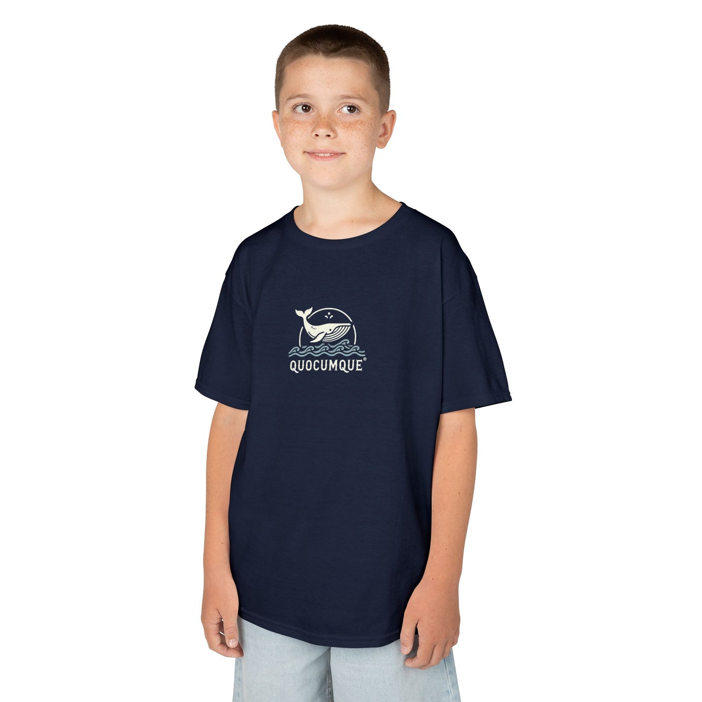 T-shirt Quocumque, Baleine à Bosse, Douceur Coton,  Pour les enfants de 5-6 ans( Taille XS), Pour les 7-8 ans( taille S), Pour les 9-10 ans( taille M), Pour les 11-12 ans( taille L), Pour les 13-14 ans(taille XL)