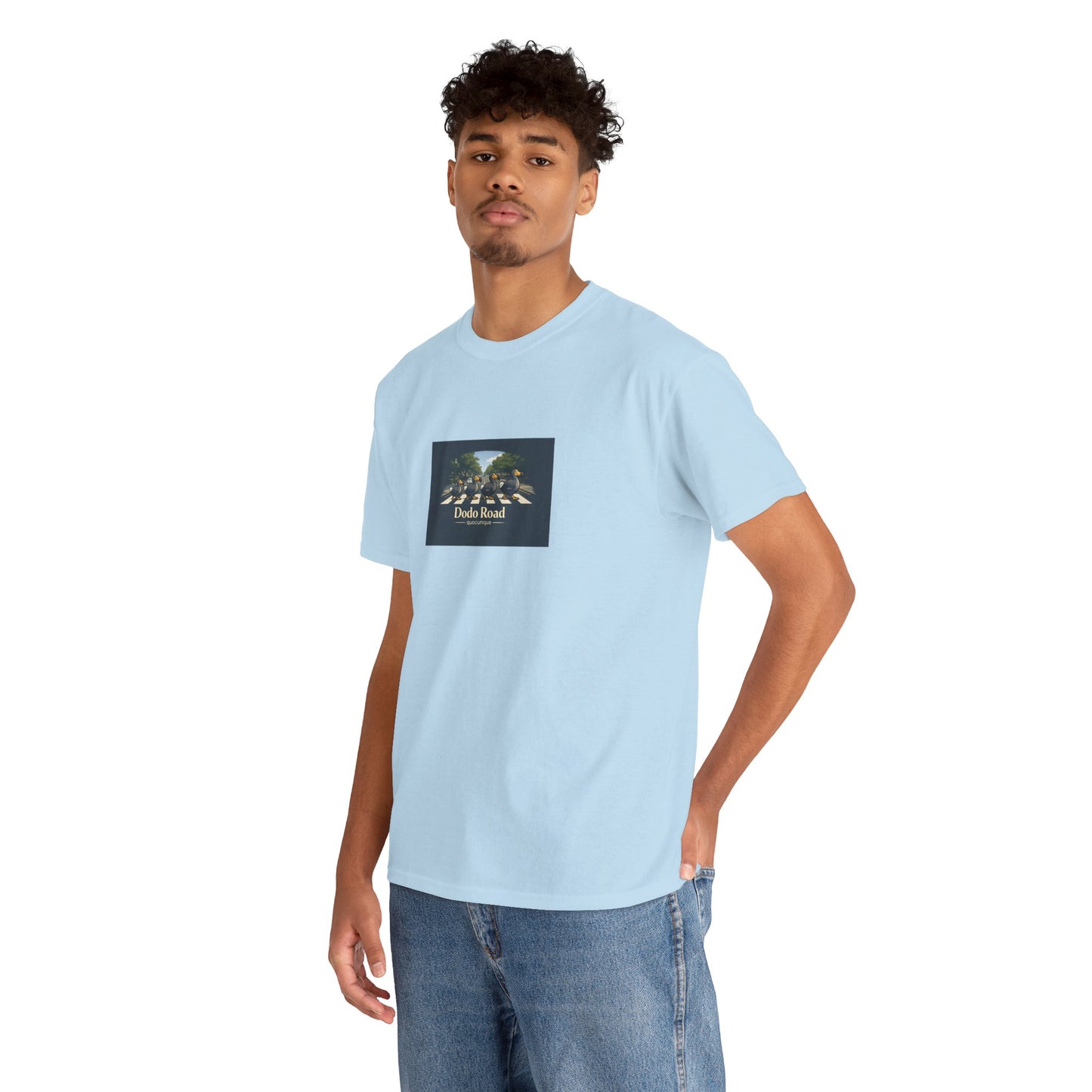 T-shirt "Dodo Road", Île de La Réunion", Confort Coton, Sobre, Elégant, Souvenir Unique, Cadeau, Unisexe, Esprit Voyageur