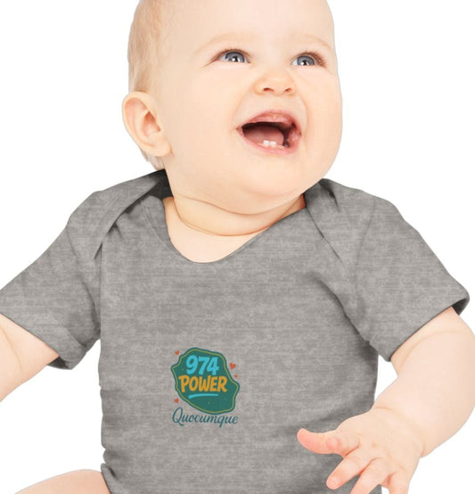 Body Bébé "974 Power", Île de La Réunion, Douceur Coton, Cadeau Naissance,  Confort Coton Bio, Style Unique, Cadeau Parfait