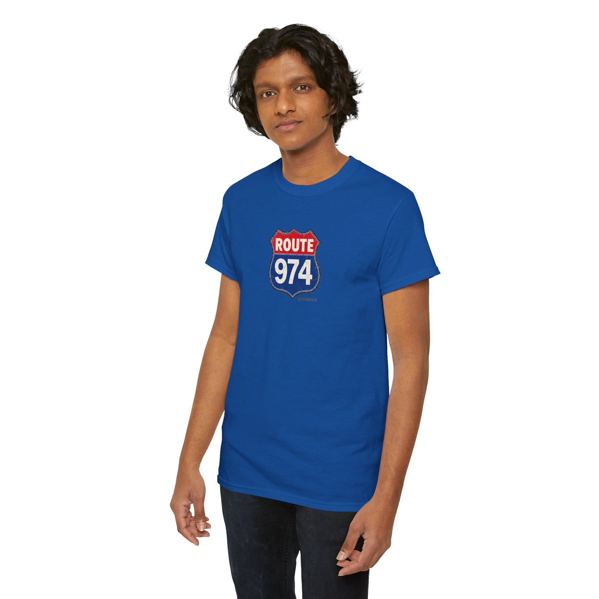 T-shirt "Route 974", Exotisme, Destination Île de La Réunion, Confort Coton, Sobre, Elégant, Souvenir Unique, Cadeau, Unisexe, Esprit Voyageur