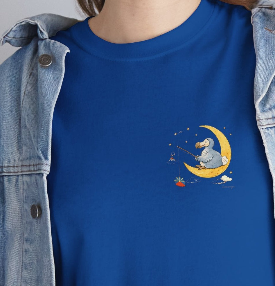 T-shirt "Dodo Lune ", Île de La Réunion", Confort Coton, Sobre, Elégant, Souvenir Unique, Cadeau, Unisexe, Esprit Voyageur