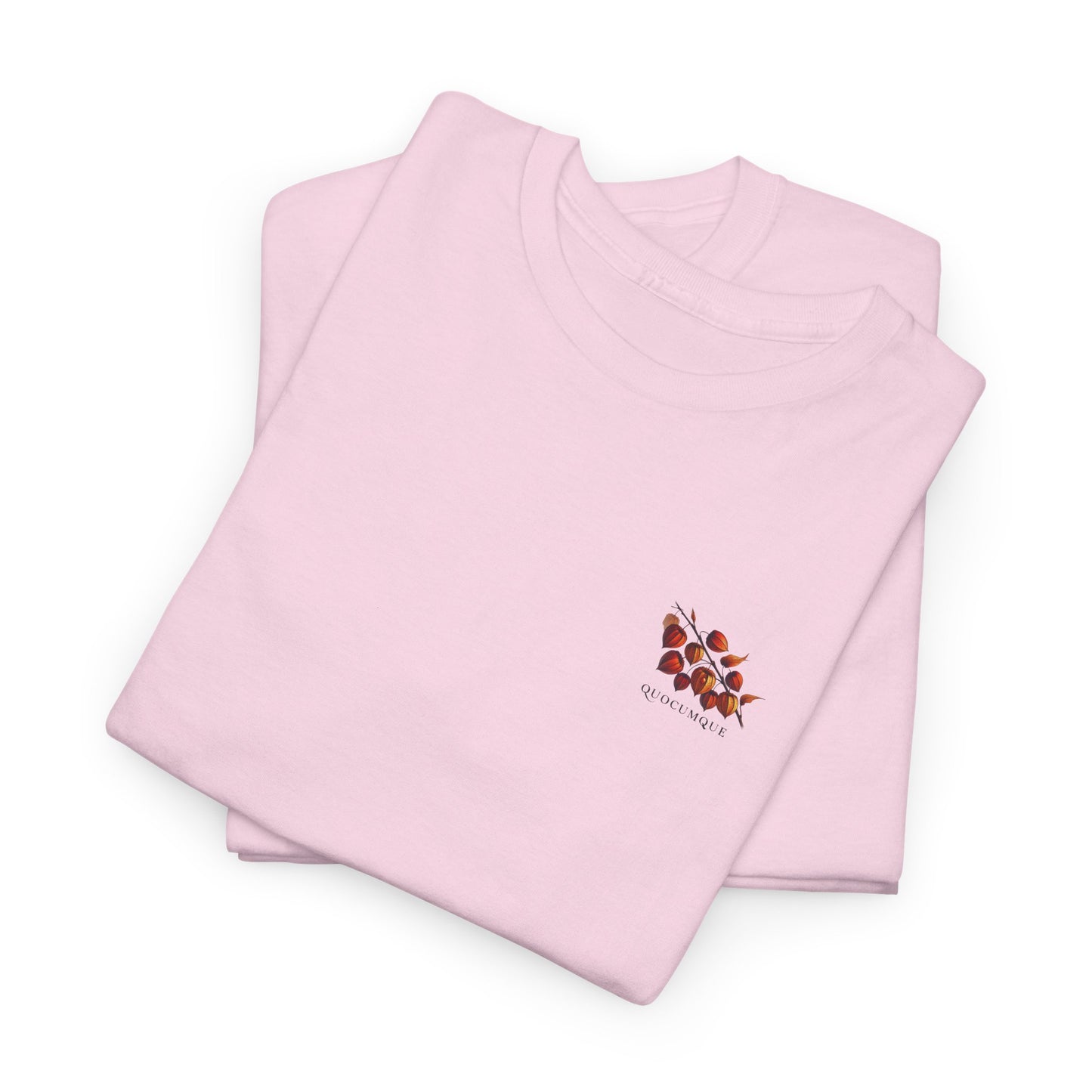 T-shirt Quocumque "Lanterne ou Physalis", Confort Coton, Souvenir Unique, Cadeau, Unisexe, Délicatesse, Femme, Adulte, Fleur, Baie Acidulée