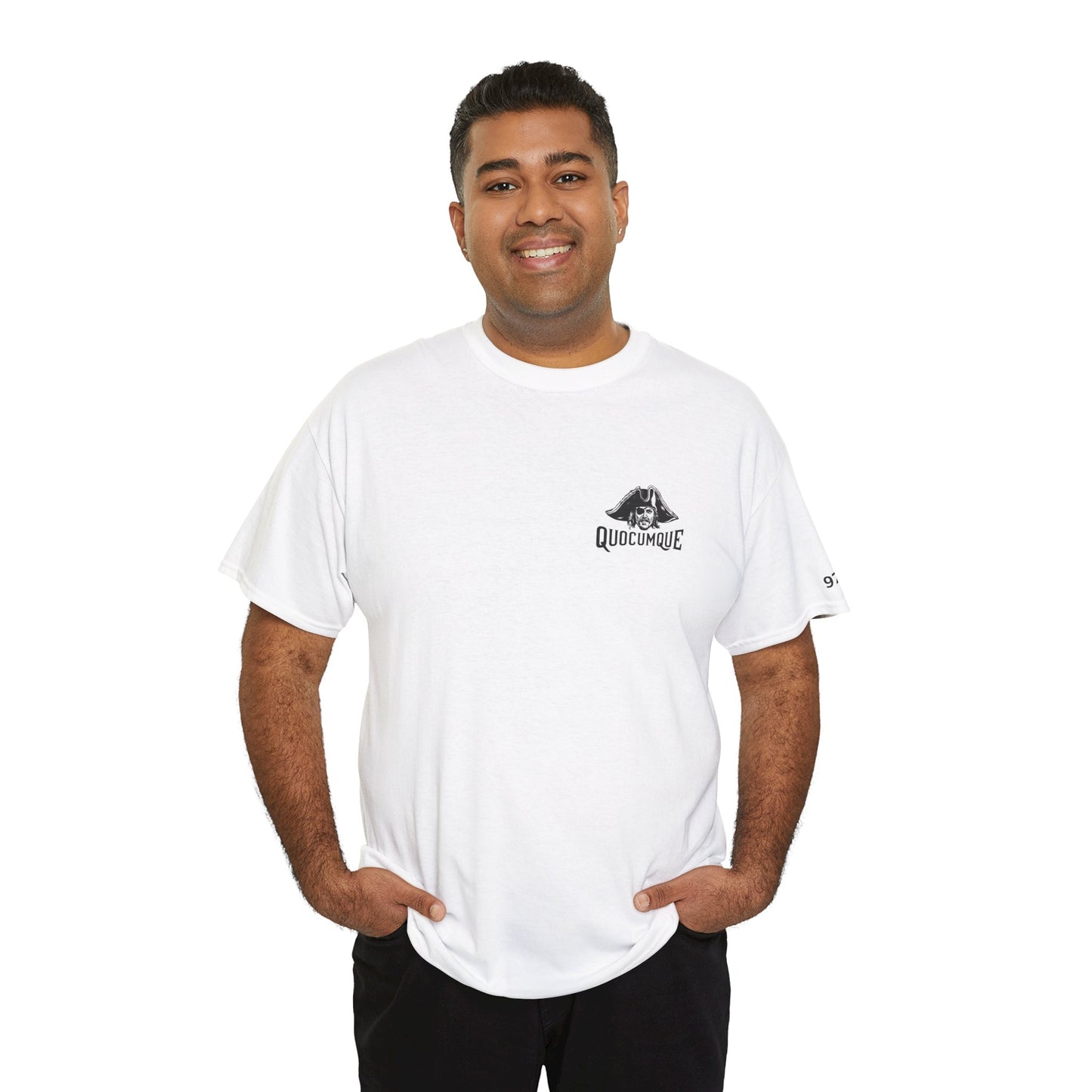 T-shirt Quocumque  "Pirate ", La Réunion, Confort Coton, Sobre, Elégant, Unique, Cadeau, Unisexe, Esprit Voyageur, pour adulte, Homme, Femme