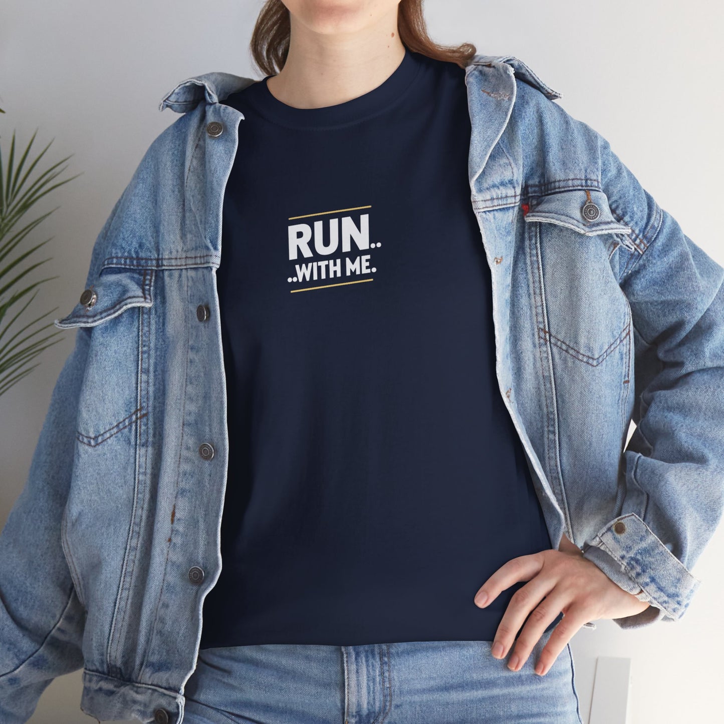 T-shirt Quocumque "RUN With Me", Île de La Réunion, Sobre, Elégant, Souvenir Unique, Cadeau, Unisexe, Esprit Voyageur, Adulte, sportif