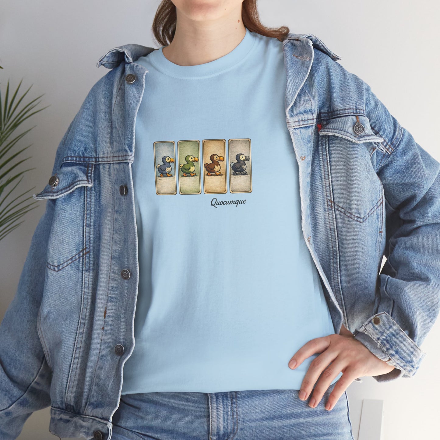 T-shirt Quocumque, " Dodo", Île de La Réunion, Confort Coton, Elégant, Souvenir Unique, Cadeau, Unisexe, Esprit Voyageur, Créole, Bourbon