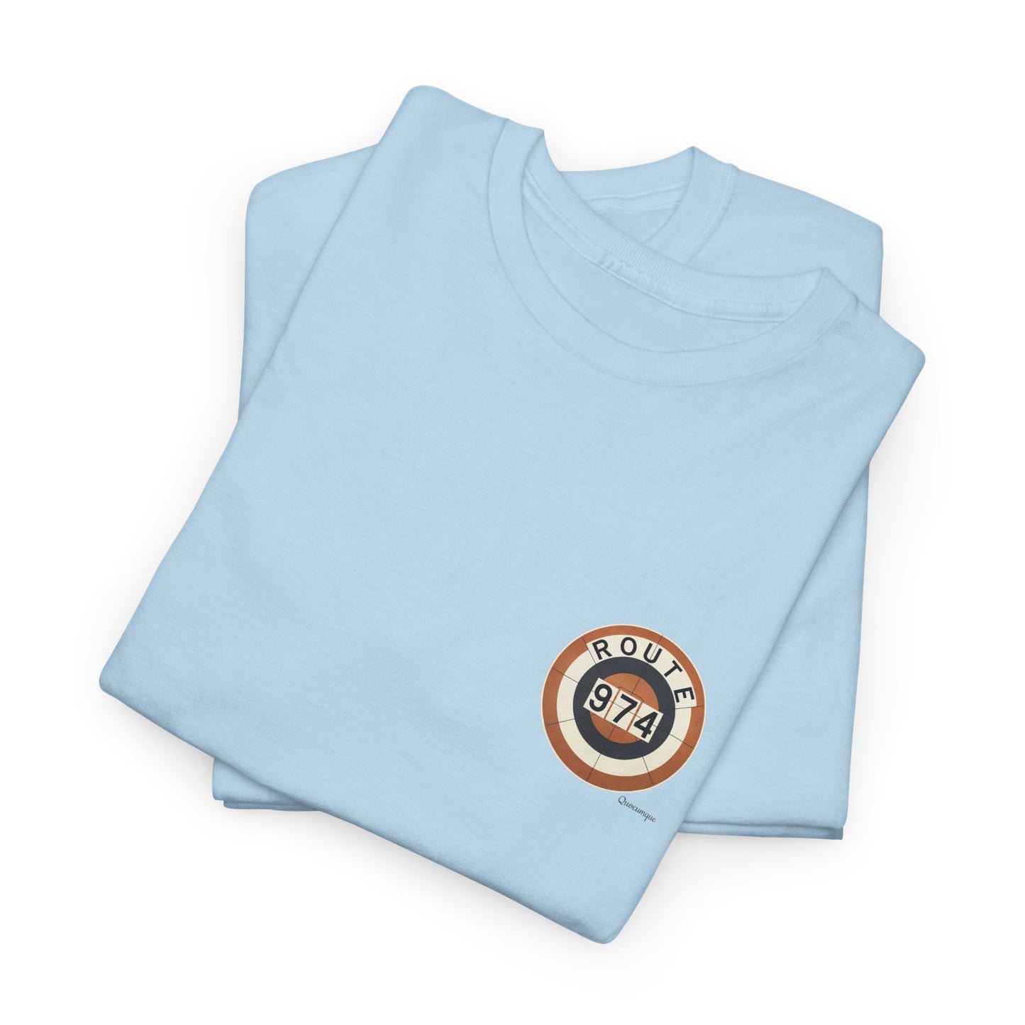 Copy of T-shirt "Route 974", Coucher de Soleil, Exotisme, Destination Île de La Réunion, Confort Coton, Sobre, Elégant, Souvenir Unique, Cadeau, Unisexe, Esprit Voyageur