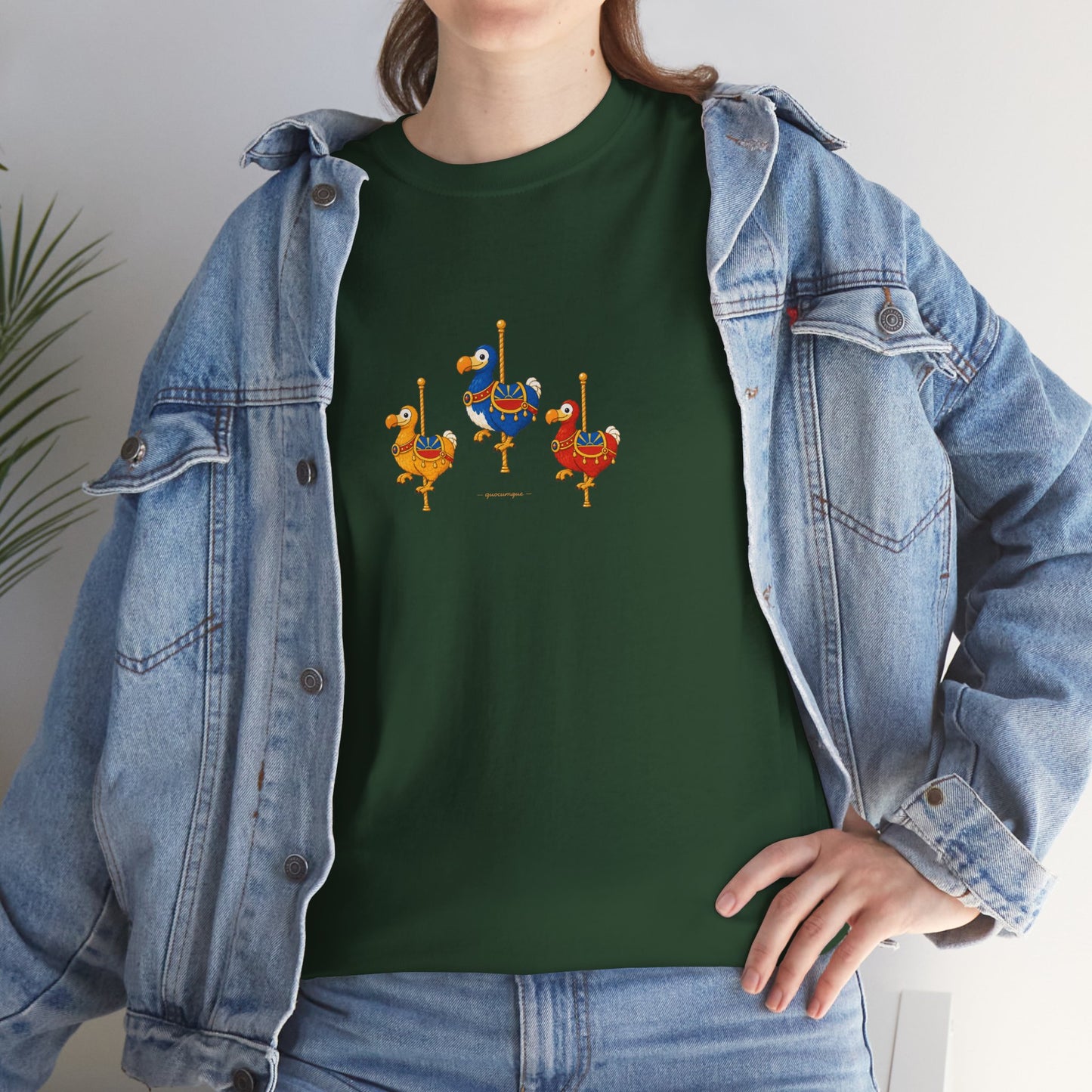 T-shirt Quocumque " Carrousel", Île de La Réunion, Confort Coton, Elégant, Souvenir Unique, Cadeau, Unisexe, Esprit Voyageur, Créole, Bourbon