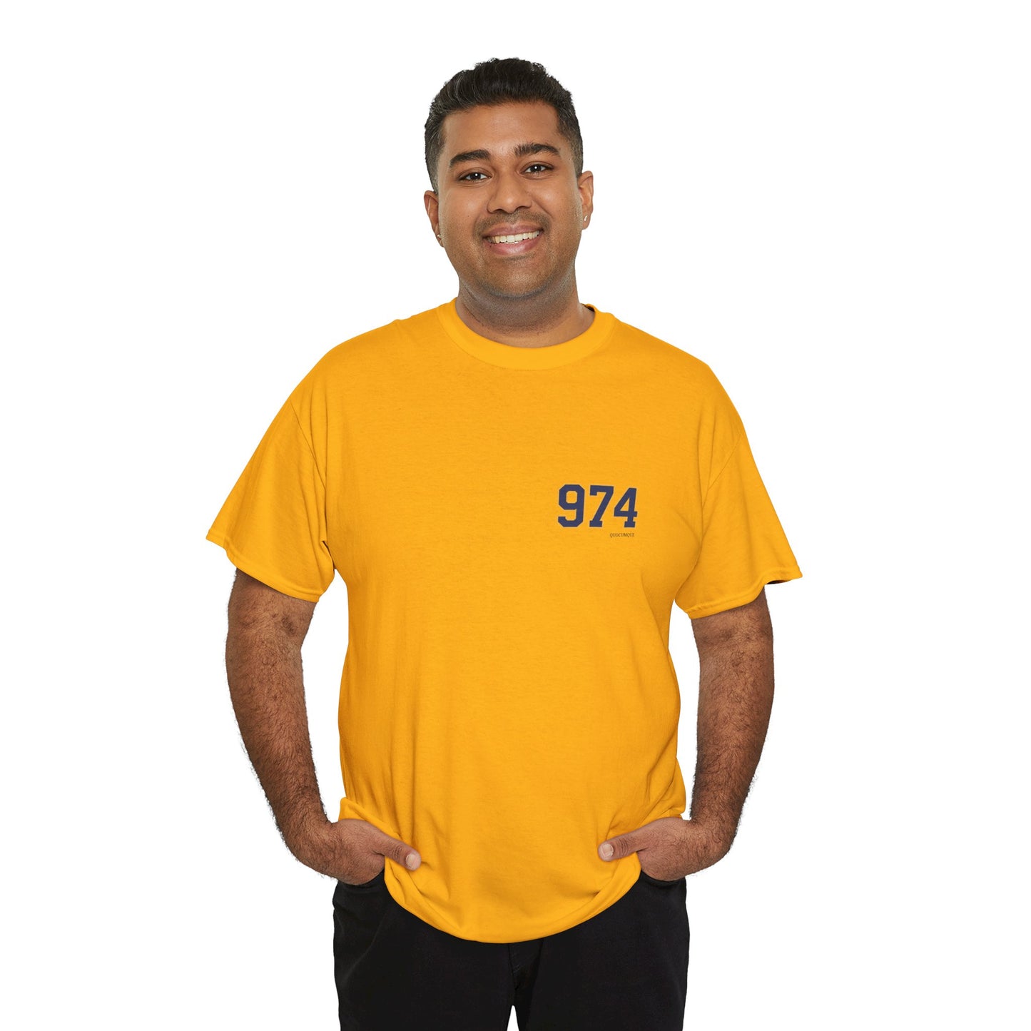 T-shirt " 974 ", Destination Île de La Réunion, Confort Coton, Sobre, Elégant, Souvenir Unique, Vêtement Adulte, Unisexe, Esprit Voyageur