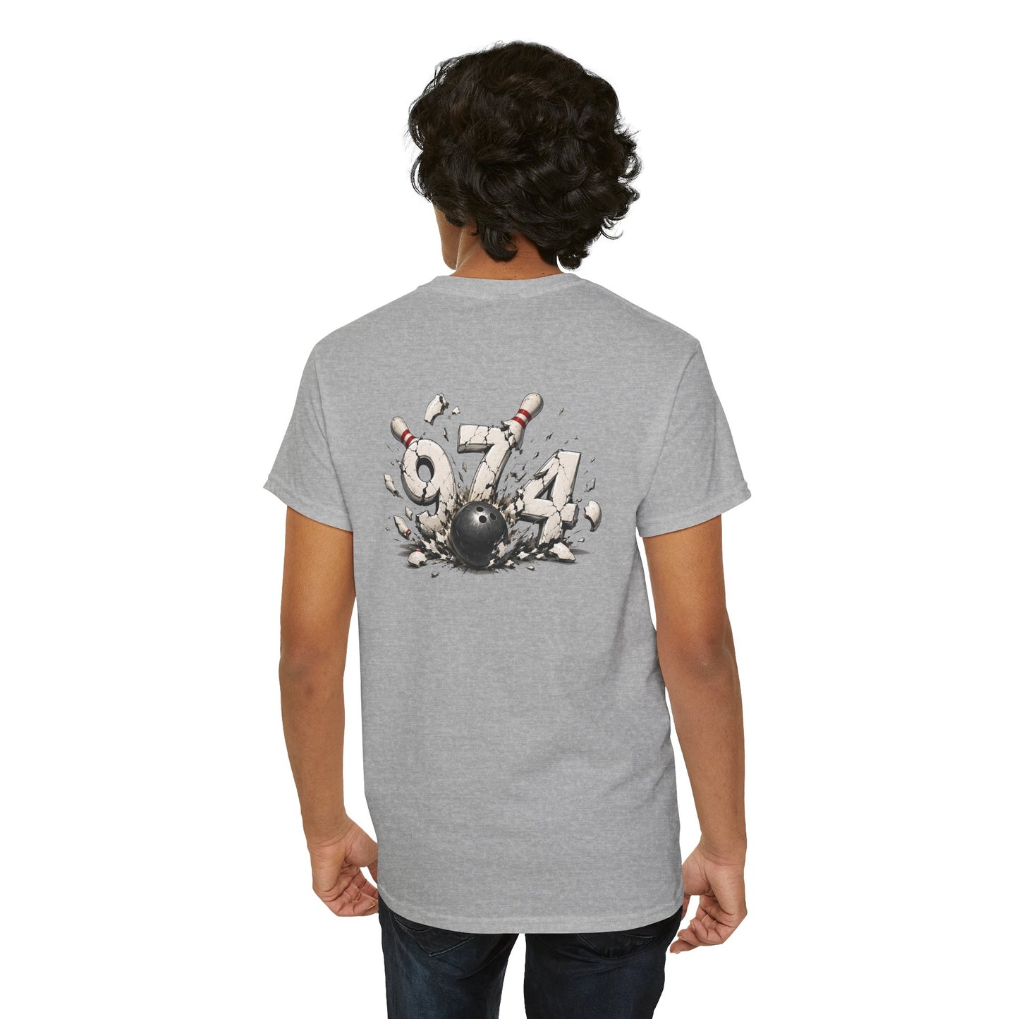 T-shirt " 974 Bowling", Destination Île de La Réunion, Confort Coton, Sobre, Elégant, Souvenir Unique, Vêtement Adulte, Unisexe, Esprit Voyageur