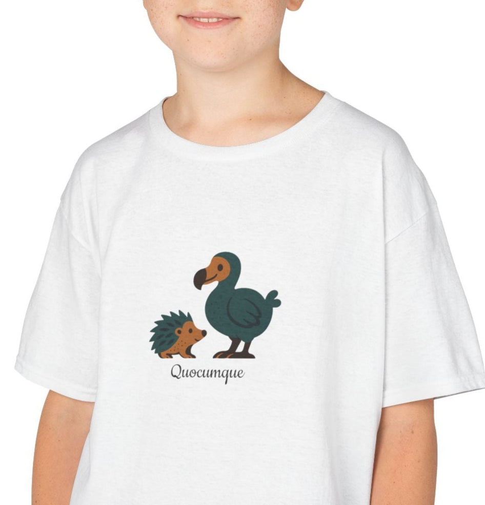 T-shirt Quocumque, " Dodo et Tangue", Animaux Mascotte, Douceur Coton, Pour les enfants de 5-6 ans( Taille XS), Pour les 7-8 ans( taille S), Pour les 9-10 ans( taille M), Pour les 11-12 ans( taille L), Pour les 13-14 ans( taille XL)