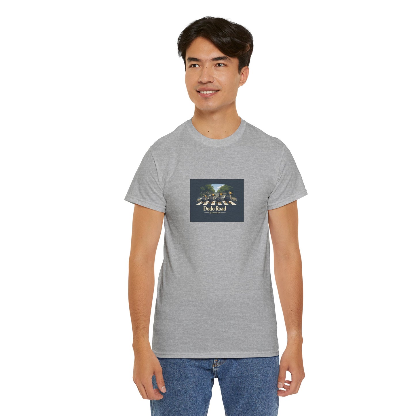 T-shirt "Dodo Road", Île de La Réunion", Confort Coton, Sobre, Elégant, Souvenir Unique, Cadeau, Unisexe, Esprit Voyageur