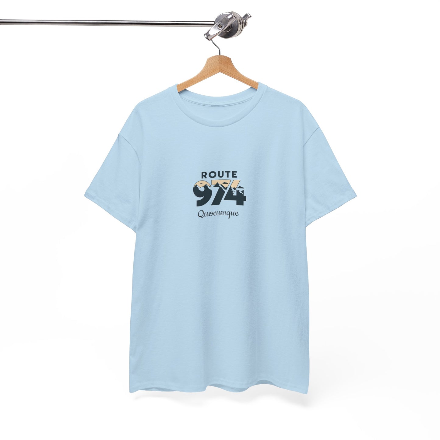 Copy of T-shirt "Route 974", Destination île de La Réunion, Confort Coton, Sobre, Elégant, Souvenir Unique, Cadeau, Unisexe, Esprit Voyageur