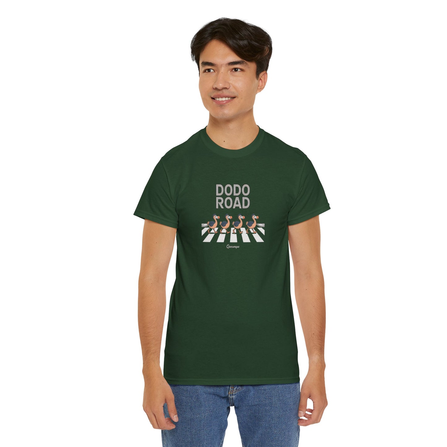 T-shirt Quocumque, " Dodo Road ", Île de La Réunion, Confort Coton, Elégant, Souvenir Unique, Cadeau, Unisexe, Esprit Voyageur, Créole, Bourbon