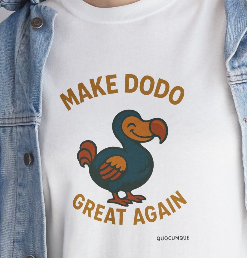 T-Shirt "Make Dodo Great Again", Exotisme, Destination Île de La Réunion, Confort Coton, Sobre, Elégant, Souvenir Unique, Cadeau, Unisexe, Esprit Voyageur