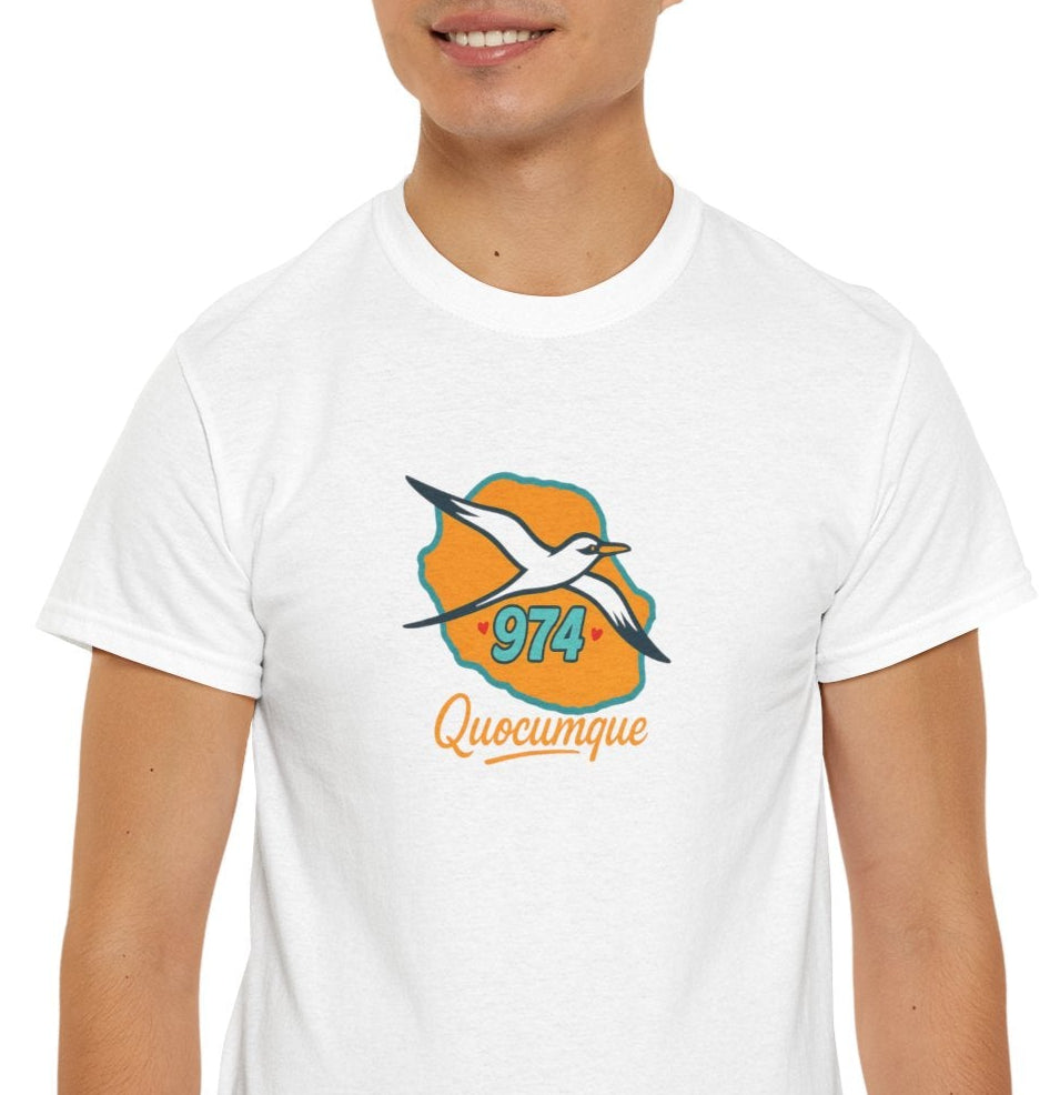 T-shirt " Paille En Queue 974", Destination île de La Réunion, Confort Coton, Sobre, Elégant, Souvenir Unique, Cadeau, Unisexe, Esprit Voyageur