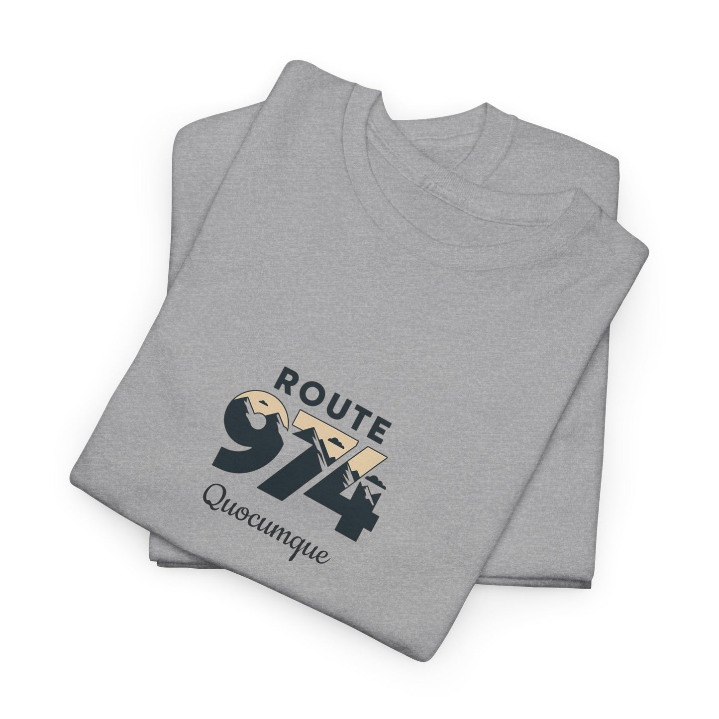 Copy of T-shirt "Route 974", Destination île de La Réunion, Confort Coton, Sobre, Elégant, Souvenir Unique, Cadeau, Unisexe, Esprit Voyageur