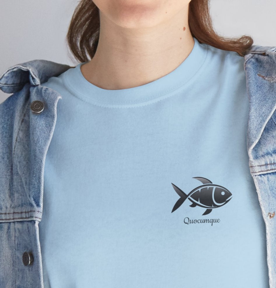 T-shirt Quocumque, "Collection Poisson", Île de La Réunion, Poissons, Confort Coton, Elégant, Souvenir Unique, Cadeau, Unisexe, Esprit Voyageur, Créole, Bourbon