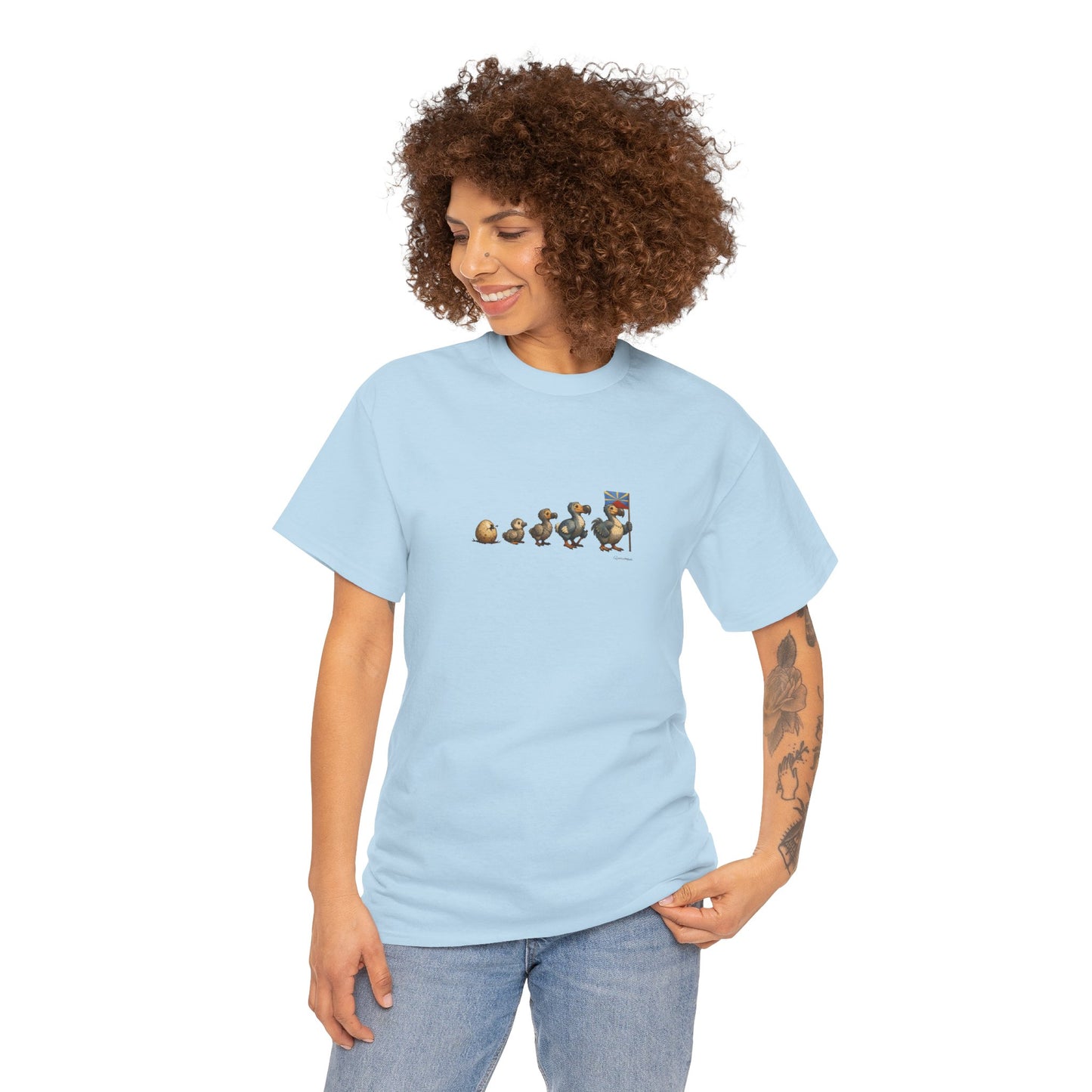 T-shirt Quocumque, " Dodo Evolution ", Île de La Réunion, Confort Coton, Elégant, Souvenir Unique, Cadeau, Unisexe, Esprit Voyageur, Créole, Bourbon