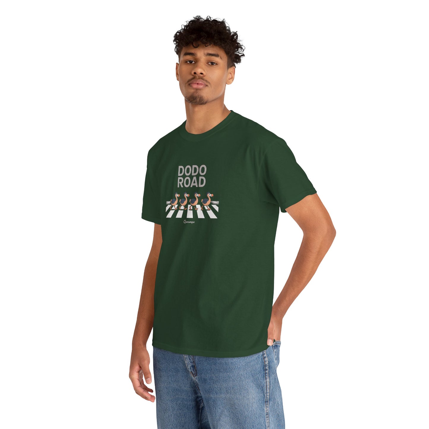 T-shirt Quocumque, " Dodo Road ", Île de La Réunion, Confort Coton, Elégant, Souvenir Unique, Cadeau, Unisexe, Esprit Voyageur, Créole, Bourbon