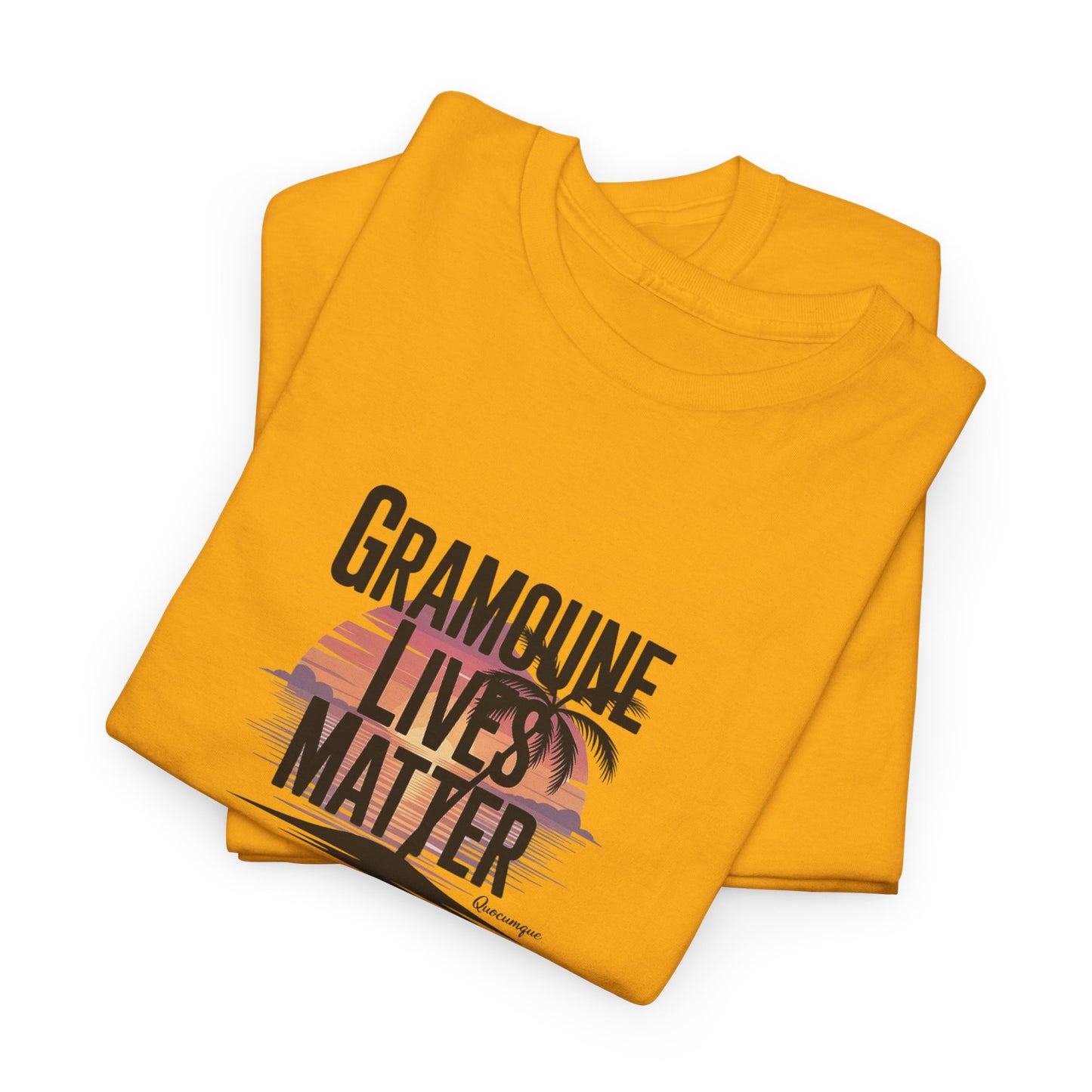T-shirt "Gramoune", Île de La Réunion, Confort Coton, Sobre, Elégant, Souvenir Unique, Cadeau, Unisexe, Esprit Voyageur