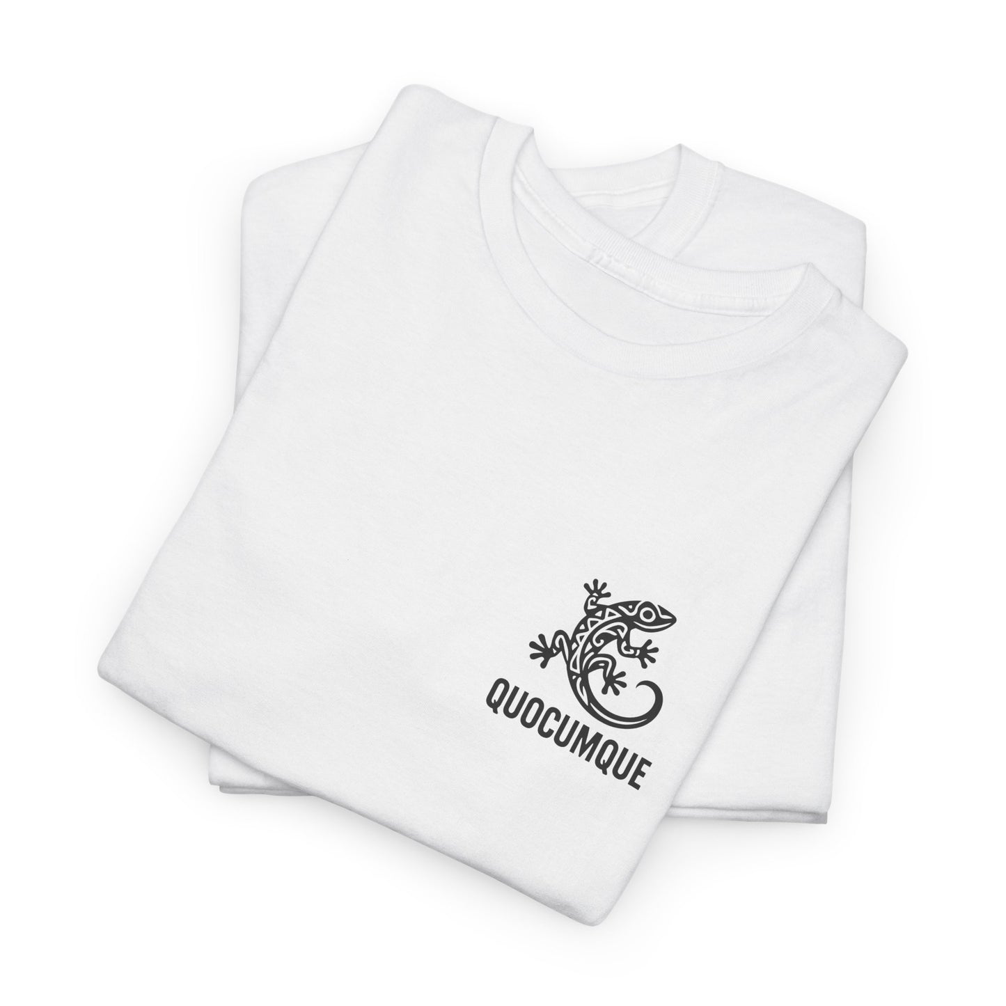 T-shirt Quocumque, "Margouillat", Style Tribal Discret, Île de La Réunion, Confort Coton, Elégant, Souvenir Unique, Cadeau, Unisexe, Esprit Voyageur, Créole, Bourbon
