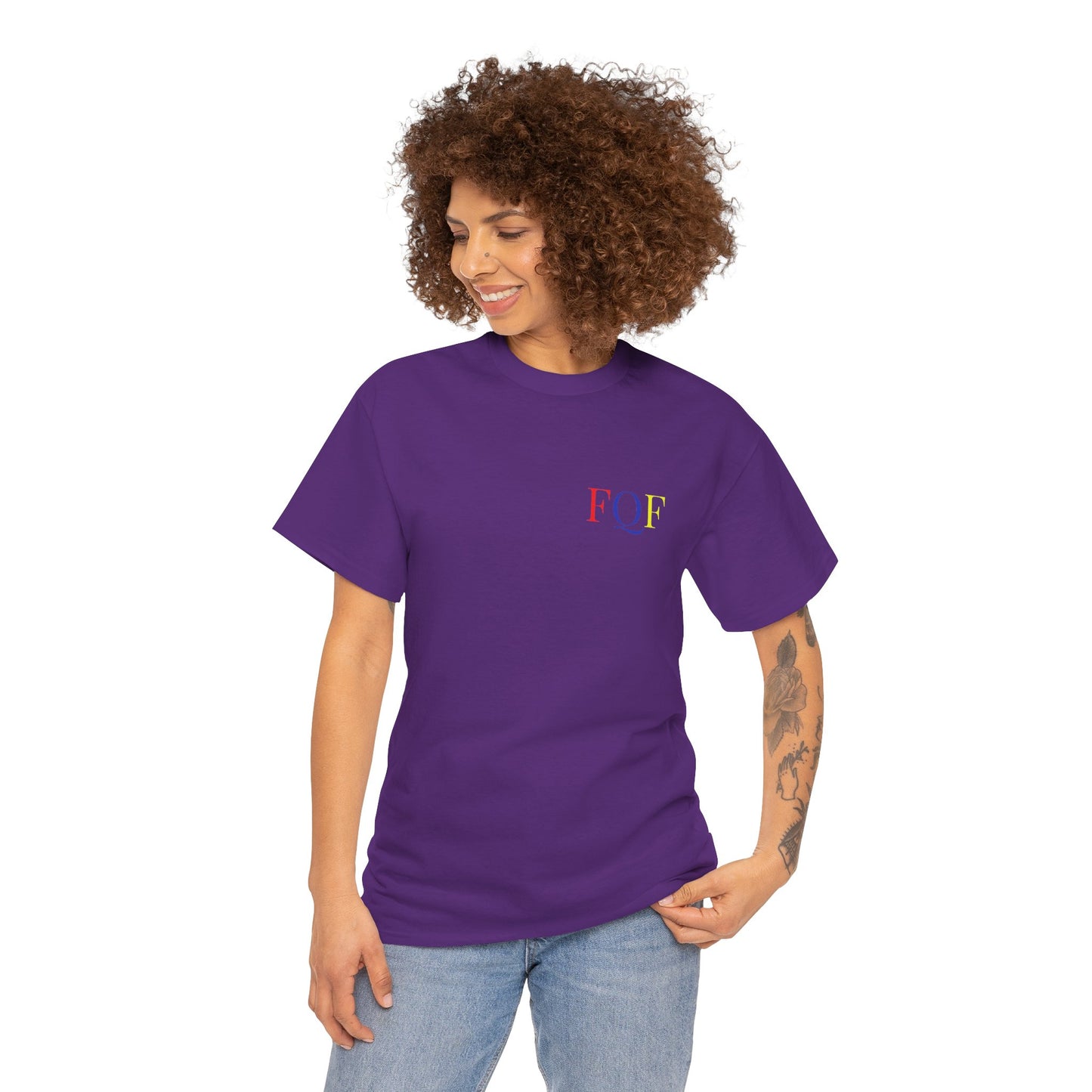 T-shirt "FQF", Île de La Réunion, Confort Coton, Sobre, Elégant, Souvenir Unique, Cadeau, Unisexe, Esprit Voyageur, Adulte