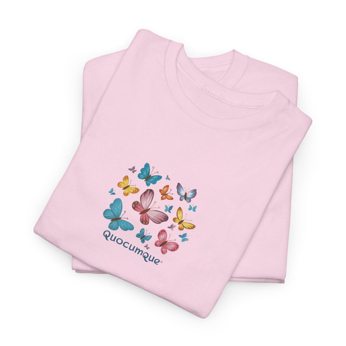 T-shirt Quocumque "Papillons", Légèreté, Les Beaux Jours, Confort Coton, Sobre, Elégant, Souvenir Unique, Cadeau, Unisexe, Esprit Voyageur