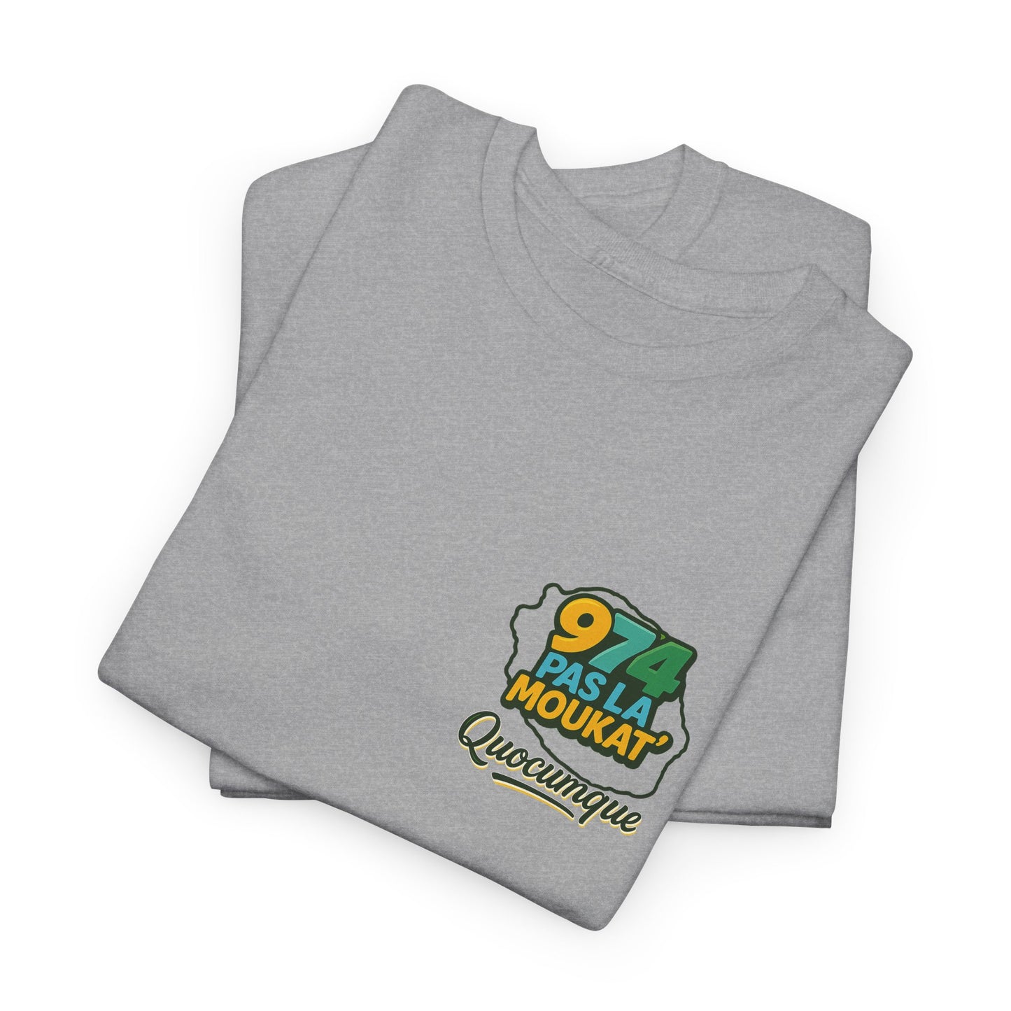 T-shirt " 974 Expression Créole'", Destination Île de La Réunion, Confort Coton, Sobre, Elégant, Souvenir Unique, Cadeau, Unisexe, Esprit Voyageur