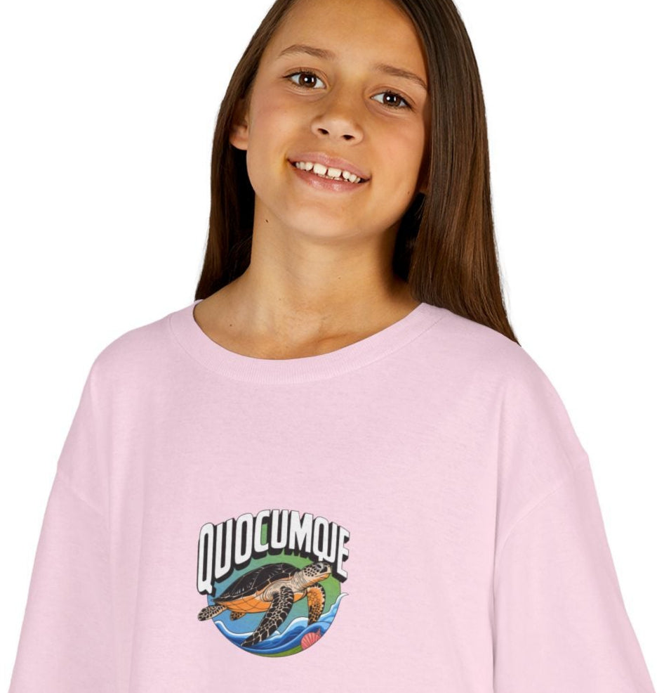 T-shirt Quocumque, Tortue Marine, Douceur Coton,  Pour les enfants de 5-6 ans( Taille XS), Pour les 7-8 ans( taille S), Pour les 9-10 ans( taille M), Pour les 11-12 ans( taille L), Pour les 13-14 ans(taille XL)