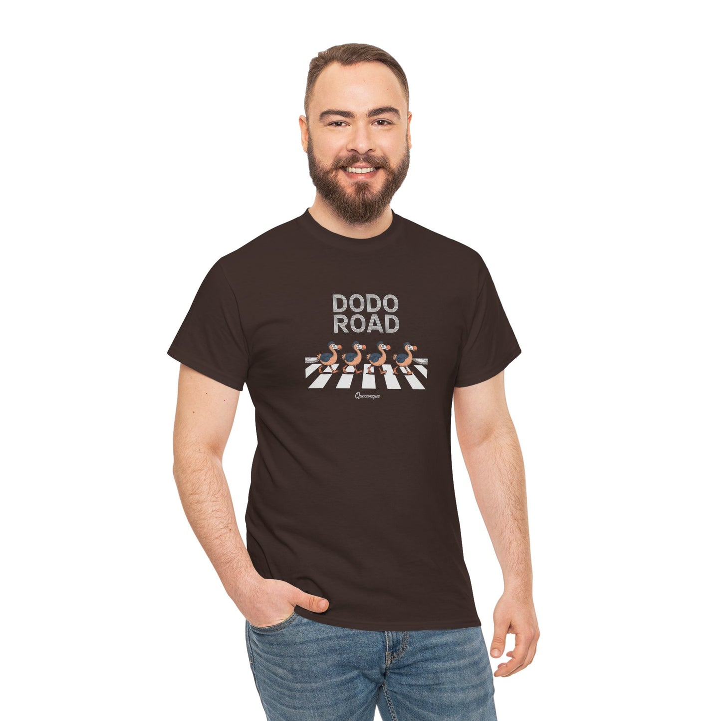 T-shirt Quocumque, " Dodo Road ", Île de La Réunion, Confort Coton, Elégant, Souvenir Unique, Cadeau, Unisexe, Esprit Voyageur, Créole, Bourbon
