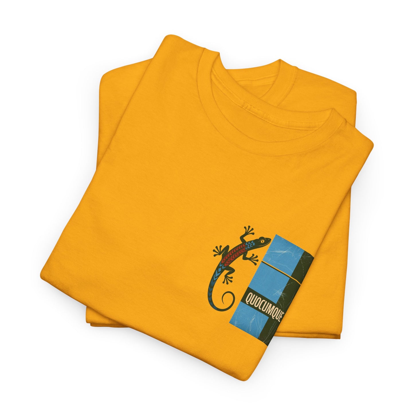 T-shirt Quocumque, "Margouillat", Stylisé, Discret, Île de La Réunion, Confort Coton, Elégant, Souvenir Unique, Cadeau, Unisexe, Esprit Voyageur, Créole, Bourbon