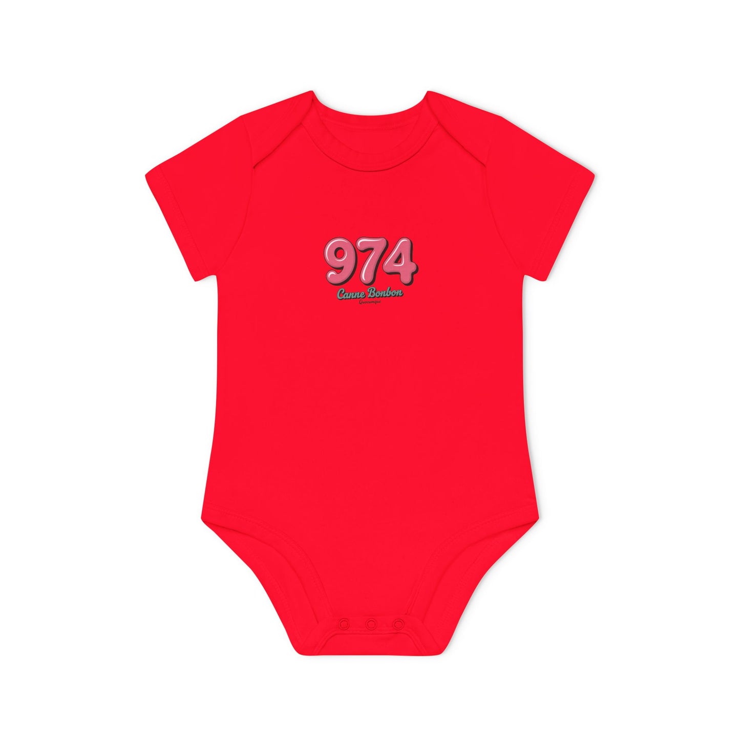 Body Bébé "974 Canne Bonbon", Île de La Réunion, Douceur Coton, Cadeau Naissance,  Confort Coton Bio, Style Unique, Cadeau Parfait