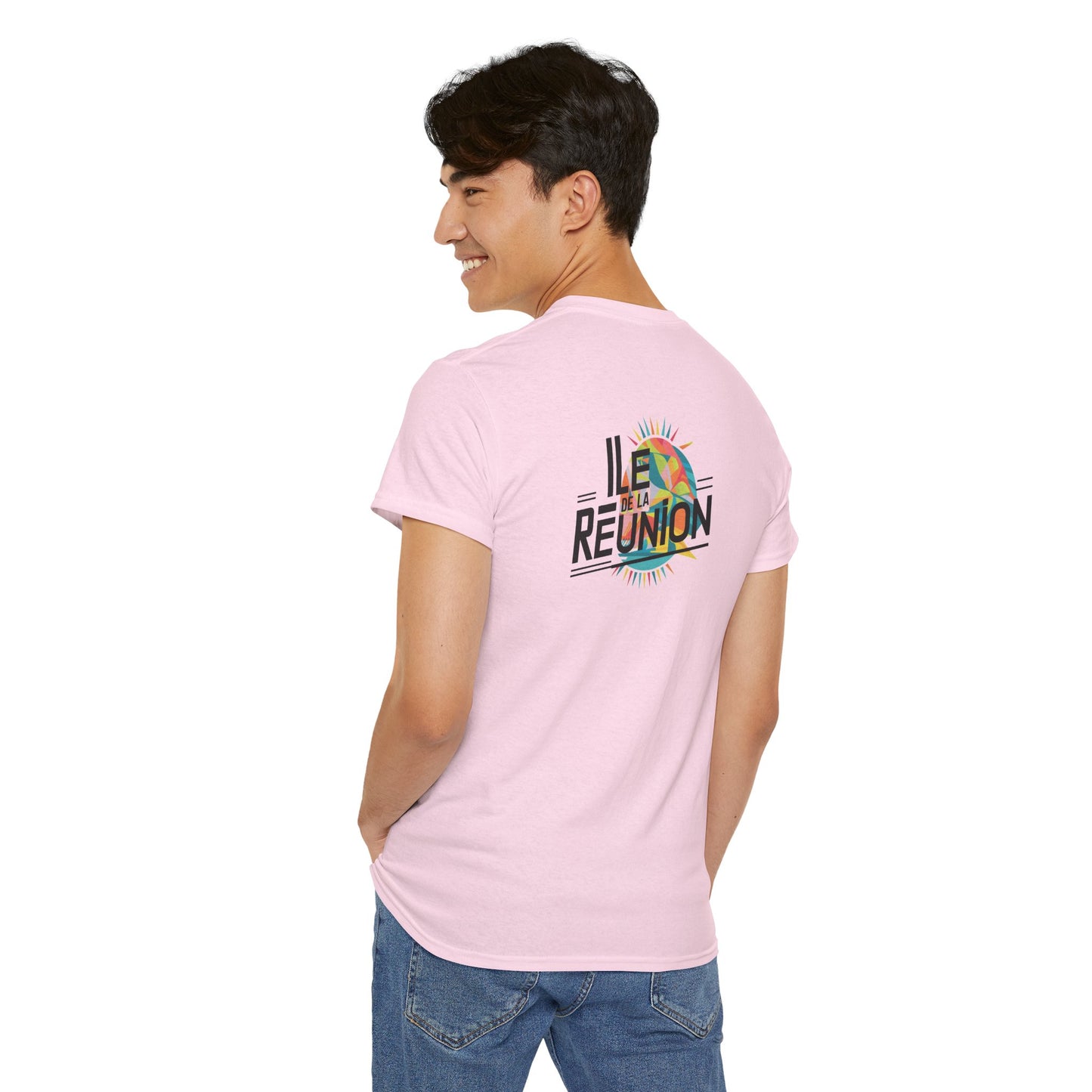T-shirt "Île de La Réunion", Confort Coton, Sobre, Elégant, Souvenir Unique, Cadeau, Unisexe, Esprit Voyageur, Adulte