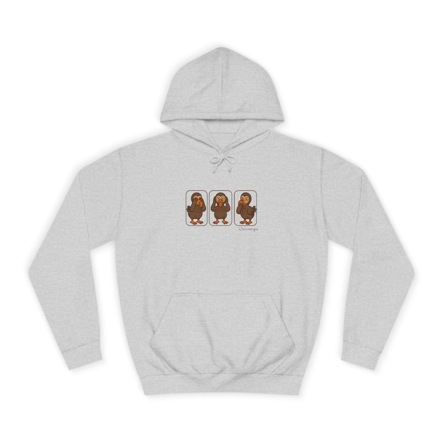 Sweat à Capuche Quocumque "3 Dodos de la Sagesse" pour Adulte, Hoodie, Unisexe, Élégance, Sobriété, Homme, Femme, Animal Totem