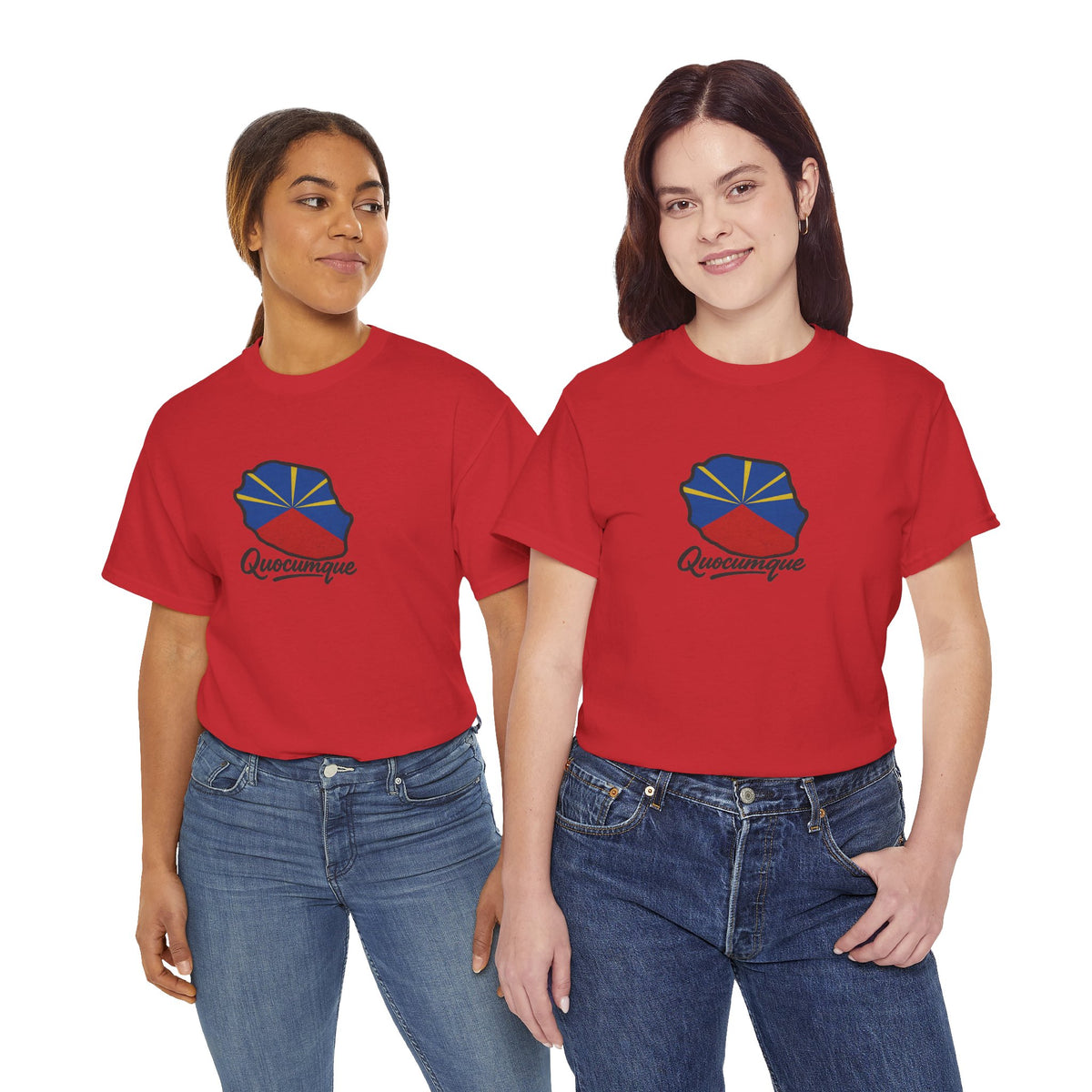 T-shirt "Drapeau Pays", Exotisme, Destination Île de La Réunion, Confort Coton, Sobre, Elégant, Souvenir Unique, Cadeau, Unisexe, Esprit Voyageur
