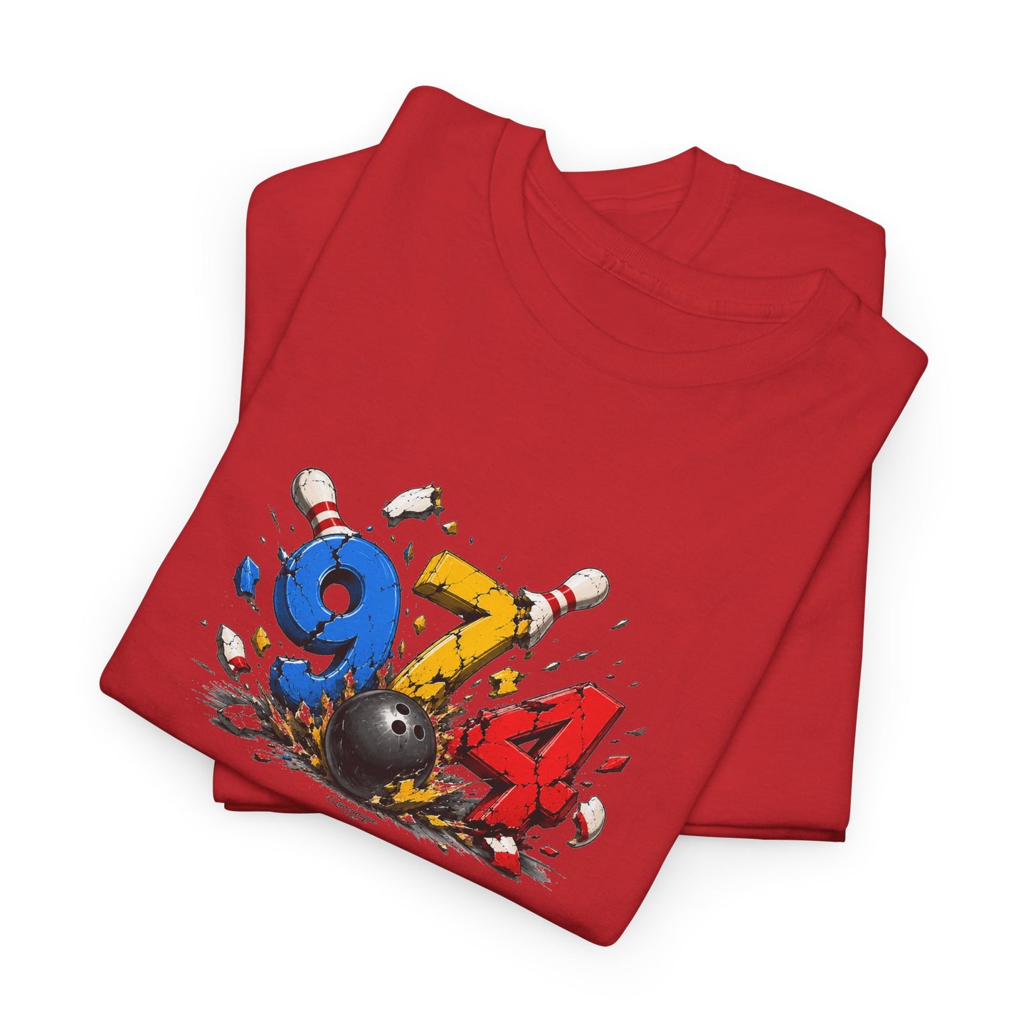 T-shirt " 974 Bowling ", Destination Île de La Réunion, Confort Coton, Sobre, Elégant, Souvenir Unique, Vêtement Adulte, Unisexe, Esprit Voyageur