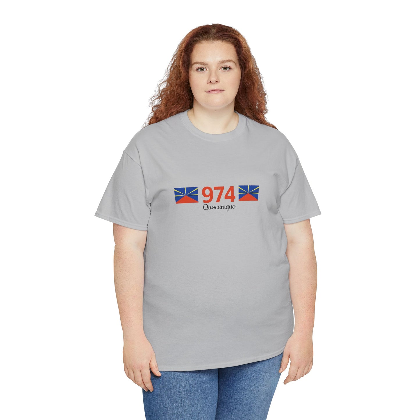 T-shirt "974 Drapeaux", Île de La Réunion, Confort Coton, Sobre, Elégant, Souvenir Unique, Cadeau, Unisexe, Esprit Voyageur