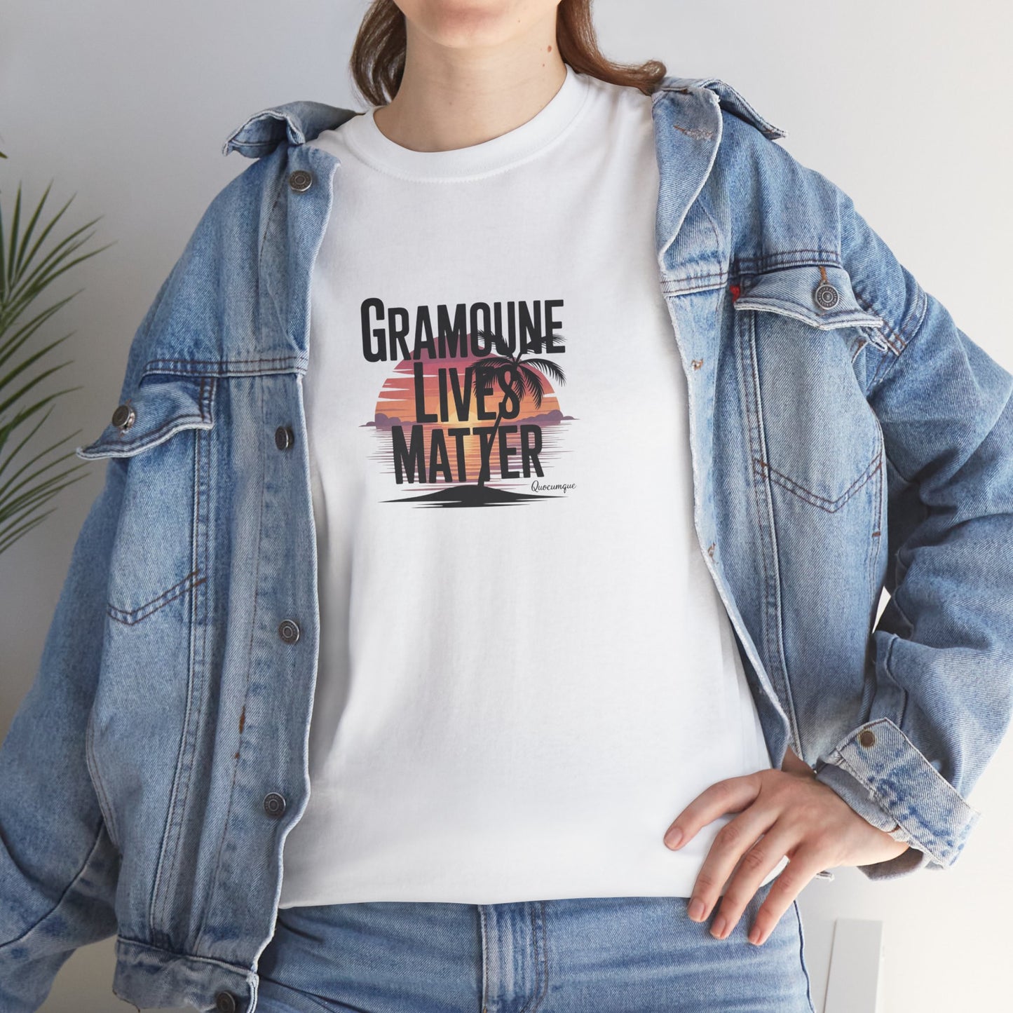 T-shirt "Gramoune", Île de La Réunion, Confort Coton, Sobre, Elégant, Souvenir Unique, Cadeau, Unisexe, Esprit Voyageur