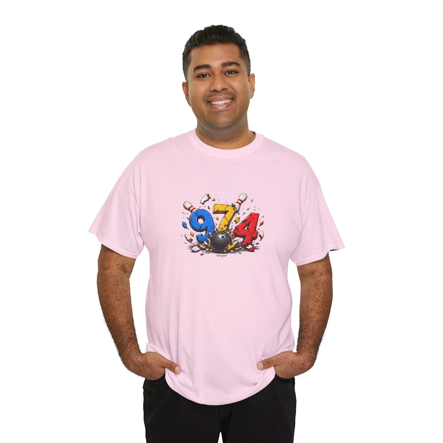 T-shirt " 974 Bowling ", Destination Île de La Réunion, Confort Coton, Sobre, Elégant, Souvenir Unique, Vêtement Adulte, Unisexe, Esprit Voyageur