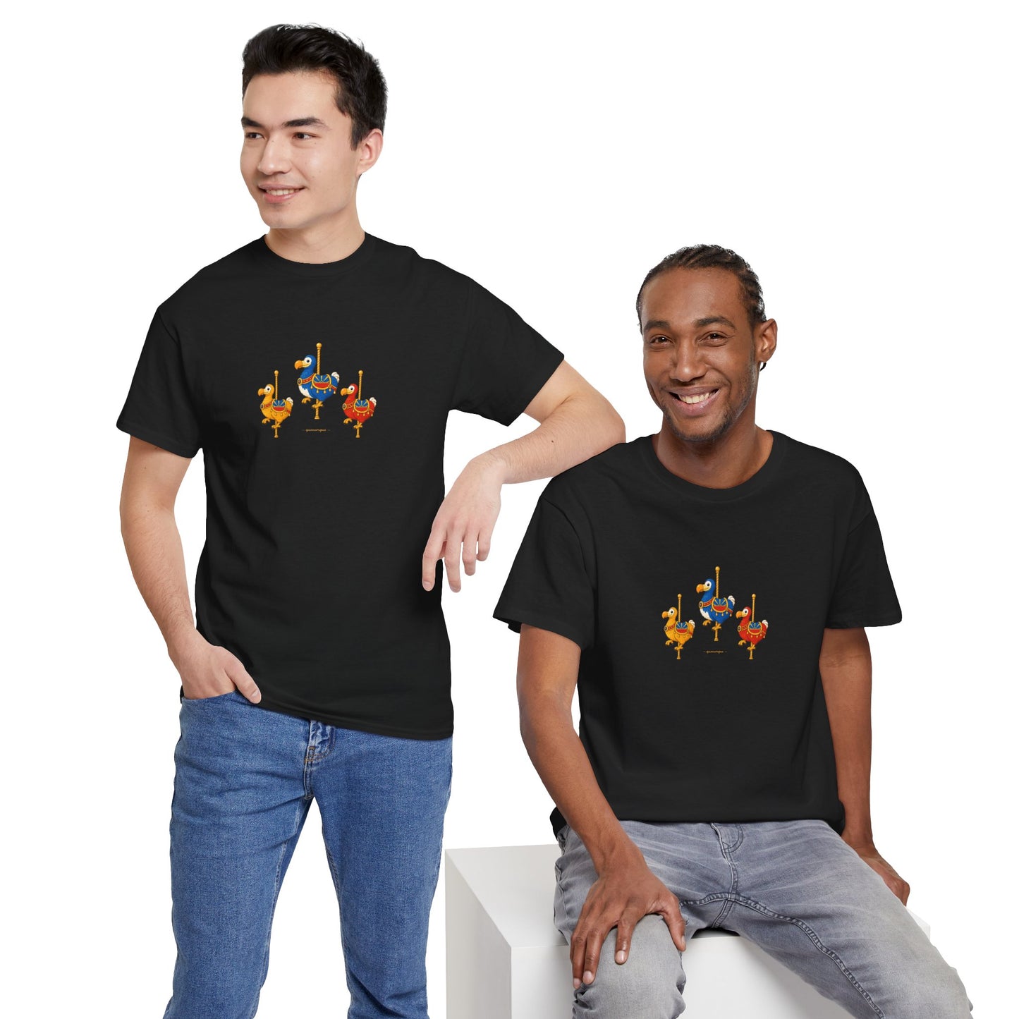 T-shirt Quocumque " Carrousel", Île de La Réunion, Confort Coton, Elégant, Souvenir Unique, Cadeau, Unisexe, Esprit Voyageur, Créole, Bourbon