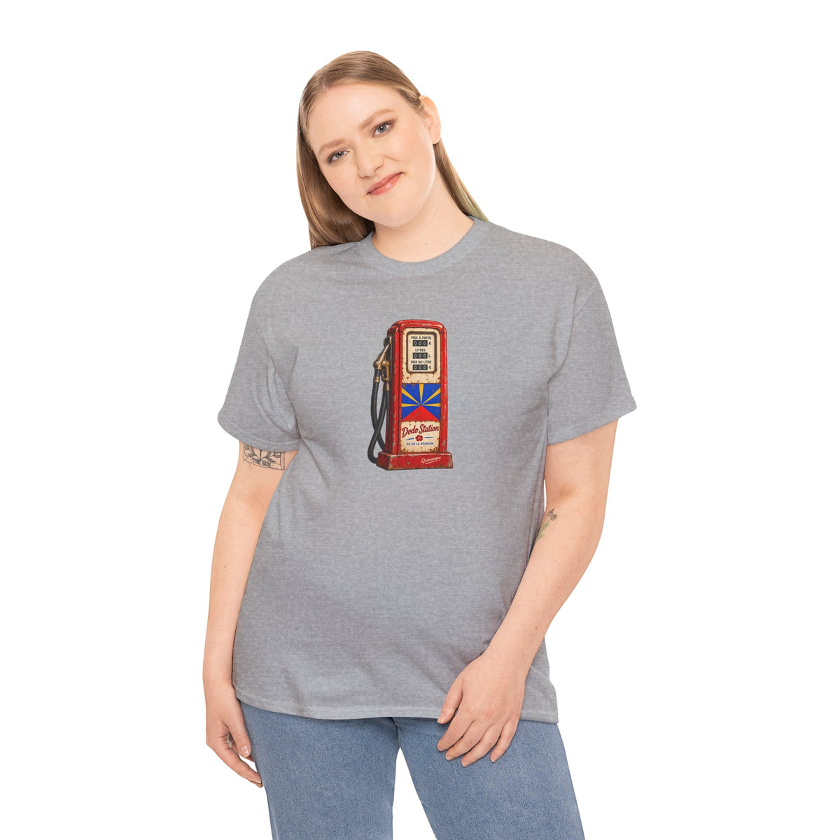 T-shirt Quocumque, "Station Essence", Île de La Réunion, Confort Coton, Elégant, Souvenir Unique, Cadeau, Unisexe, Esprit Voyageur, Créole, Bourbon