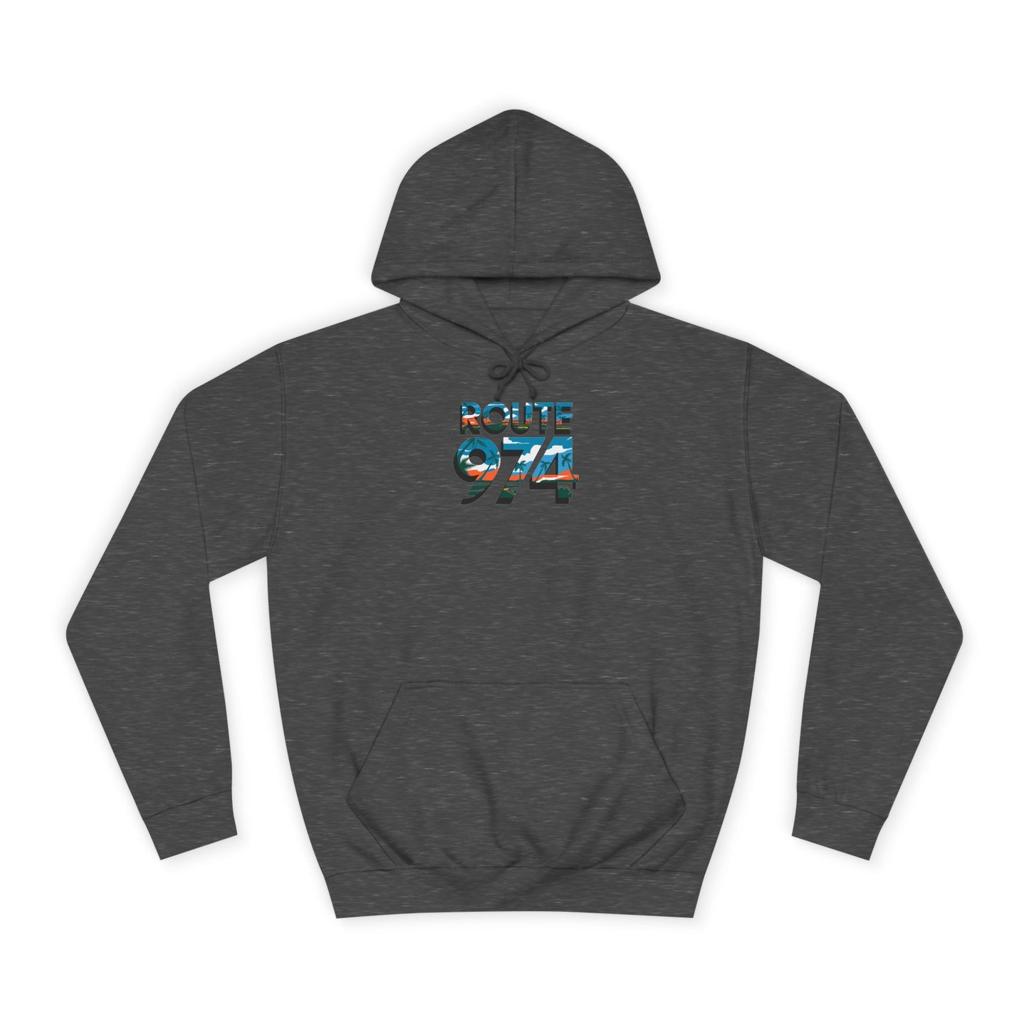 Sweat à Capuche "Route 974" pour Adulte, Hoodie, Unisexe, Élégance, Sobriété, Homme, Femme, Indicatif Réunion