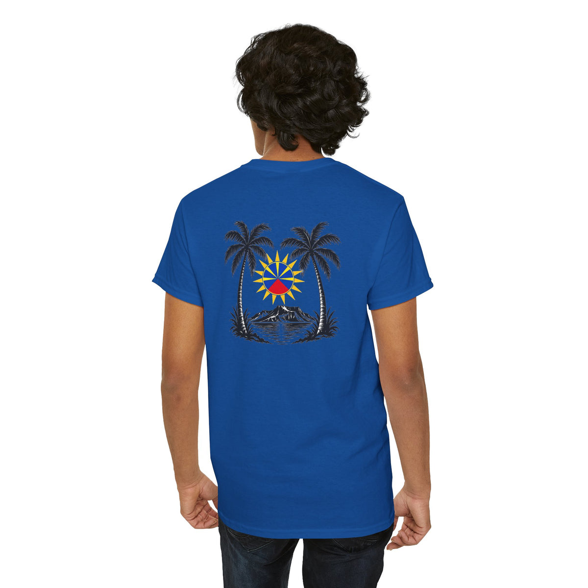 T-shirt " Palmiers", Destination Île de La Réunion, Confort Coton, Sobre, Elégant, Souvenir Unique, Vêtement Adulte, Unisexe, Esprit Voyageur
