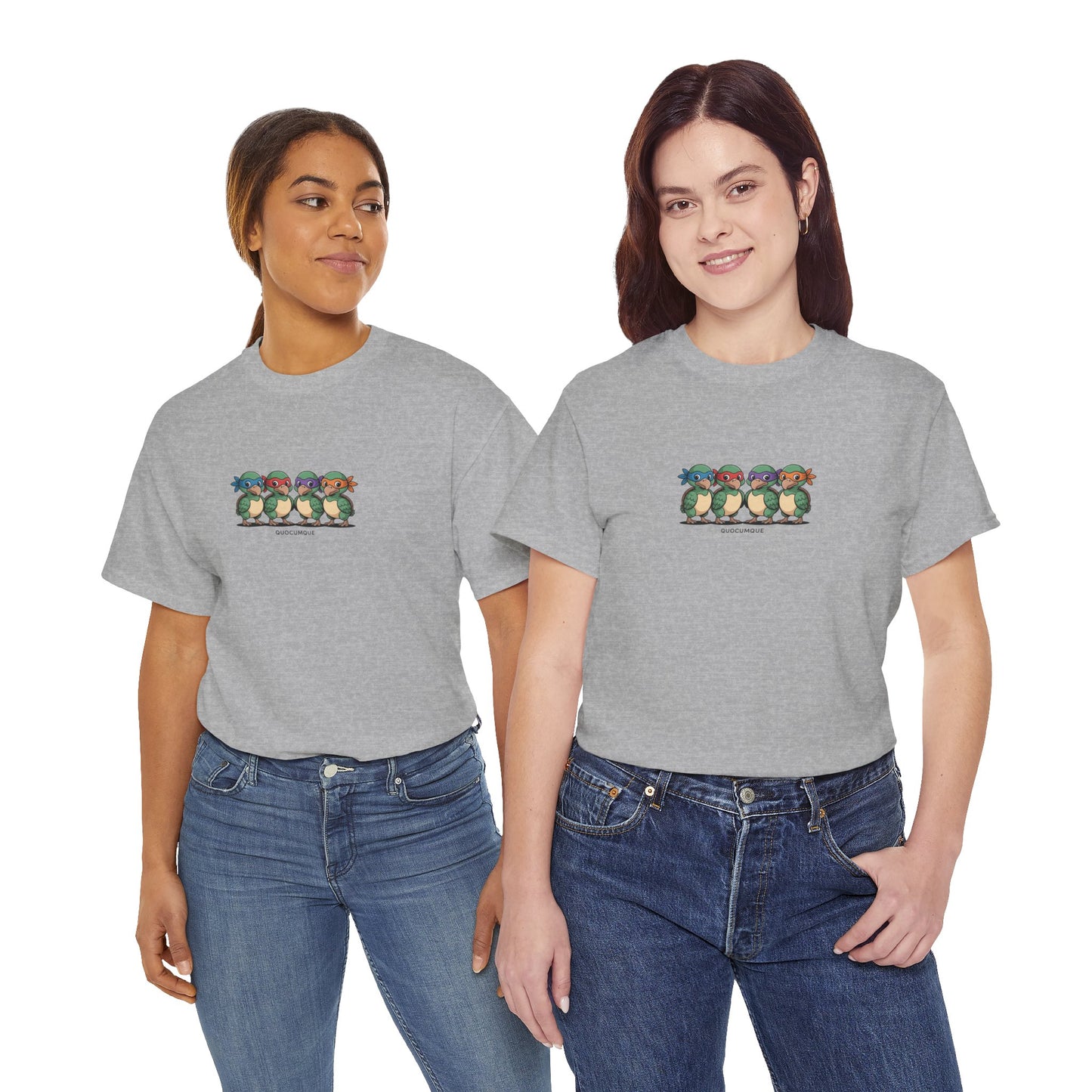 T-shirt Quocumque, " Dodos Ninjas ", Île de La Réunion, Confort Coton, Elégant, Souvenir Unique, Cadeau, Unisexe, Esprit Voyageur, Créole, Bourbon