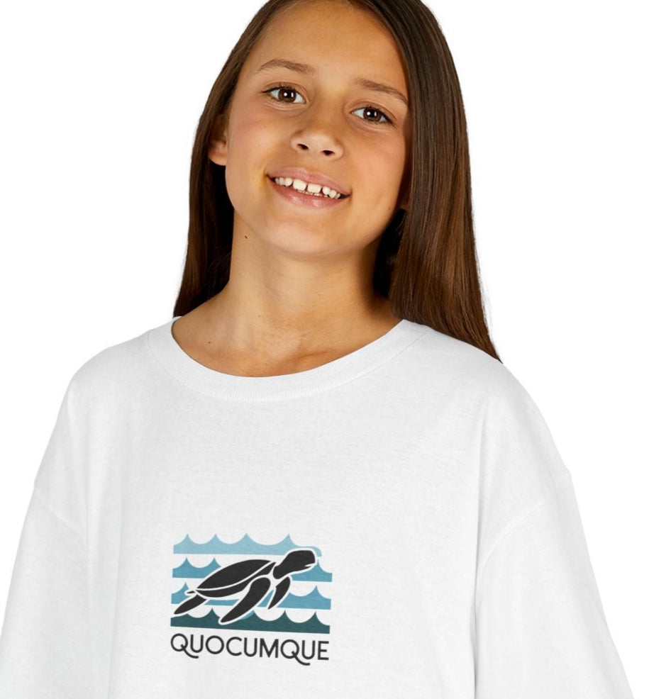 T-shirt Quocumque, Tortue Marine, Douceur Coton,Pour les enfants de 5-6 ans( Taille XS), Pour les 7-8 ans( taille S), Pour les 9-10 ans( taille M), Pour les 11-12 ans( taille L), Pour les 13-14 ans( taille XL)